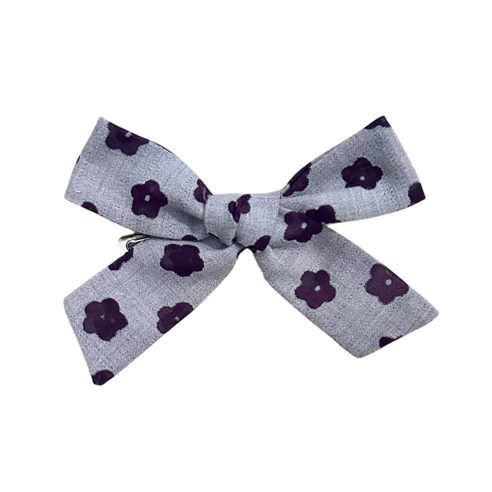 Little Poppy Co Purple Floral Bow Clip